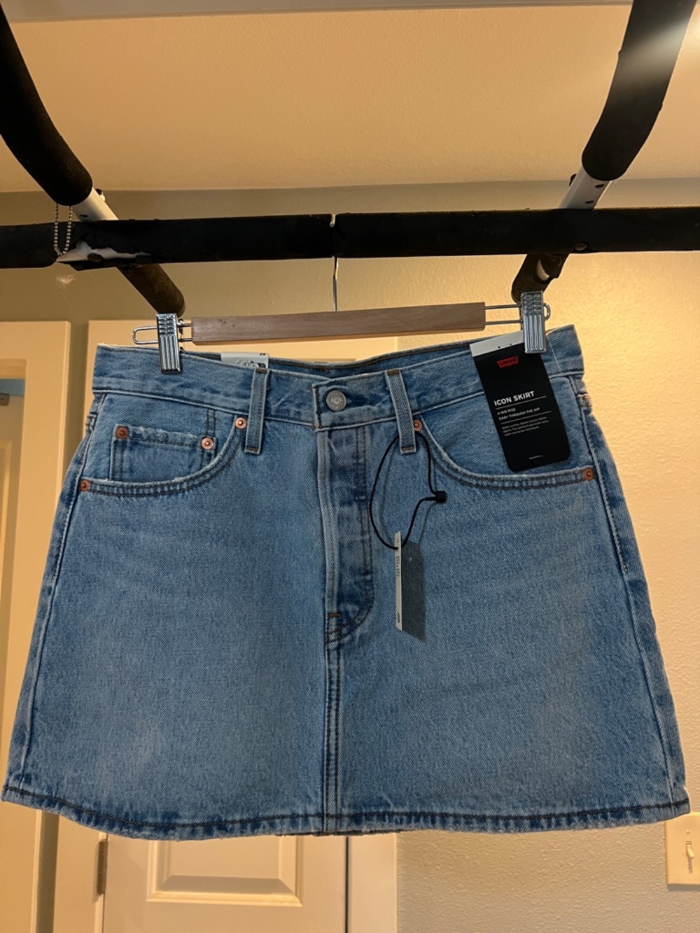 Levi's Medium Blue Denim A-Line Mini Skirt